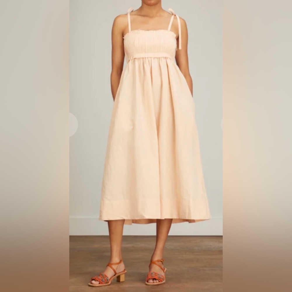 Ulla Johnson Laetitia Peach Midi Dress, Size 4
